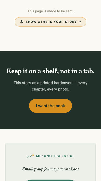 The storybook's book offer: 'Keep it on a shelf, not in a tab' above an order button